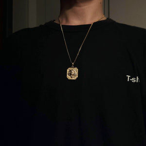 14k 18k gold tiger necklace pendant 1 for men