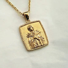 Load image into Gallery viewer, 14k 18k gold our lady of sorrows Virgin Mary necklace pendant 5
