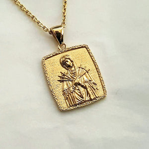 14k 18k gold our lady of sorrows Virgin Mary necklace pendant 5 for women