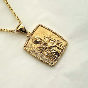 14k 18k gold our lady of sorrows Virgin Mary necklace pendant 5