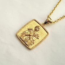 Load image into Gallery viewer, 14k 18k gold our lady of sorrows Virgin Mary necklace pendant 5
