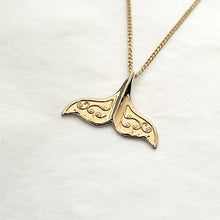 Load image into Gallery viewer, 14k 18k gold whale tail necklace pendant 2 for women
