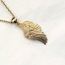 Load image into Gallery viewer, 18k 14k gold angel wing pendant necklace 1 Large
