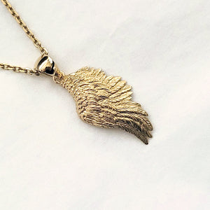 18k 14k gold angel wing pendant necklace 1 Large