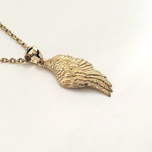 Load image into Gallery viewer, 18k 14k gold angel wing pendant necklace 1 Large
