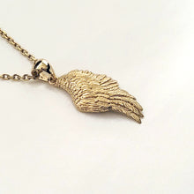 Load image into Gallery viewer, 18k 14k gold angel wing necklace pendant 1 Large for men and women
