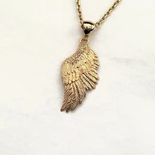 Load image into Gallery viewer, 18k 14k gold angel wing pendant necklace 1 Large
