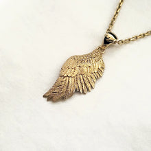 Load image into Gallery viewer, 18k 14k gold angel wing pendant necklace 1 Large

