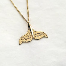 Load image into Gallery viewer, 14k 18k gold women&#39;s whale tail pendant necklace
