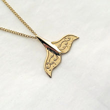 Load image into Gallery viewer, 14k 18k gold women&#39;s whale tail pendant necklace
