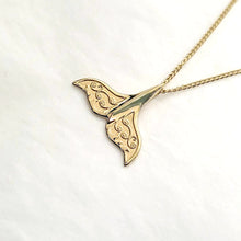 Load image into Gallery viewer, 14k 18k gold women&#39;s whale tail pendant necklace

