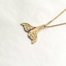 Load image into Gallery viewer, 14k 18k gold women&#39;s whale tail pendant necklace
