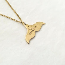 Load image into Gallery viewer, 14k 18k gold women&#39;s whale tail pendant necklace
