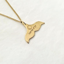 Load image into Gallery viewer, 14k 18k gold whale tail necklace pendant 2 for women
